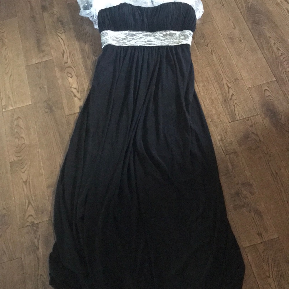 Strapless Black evening gown